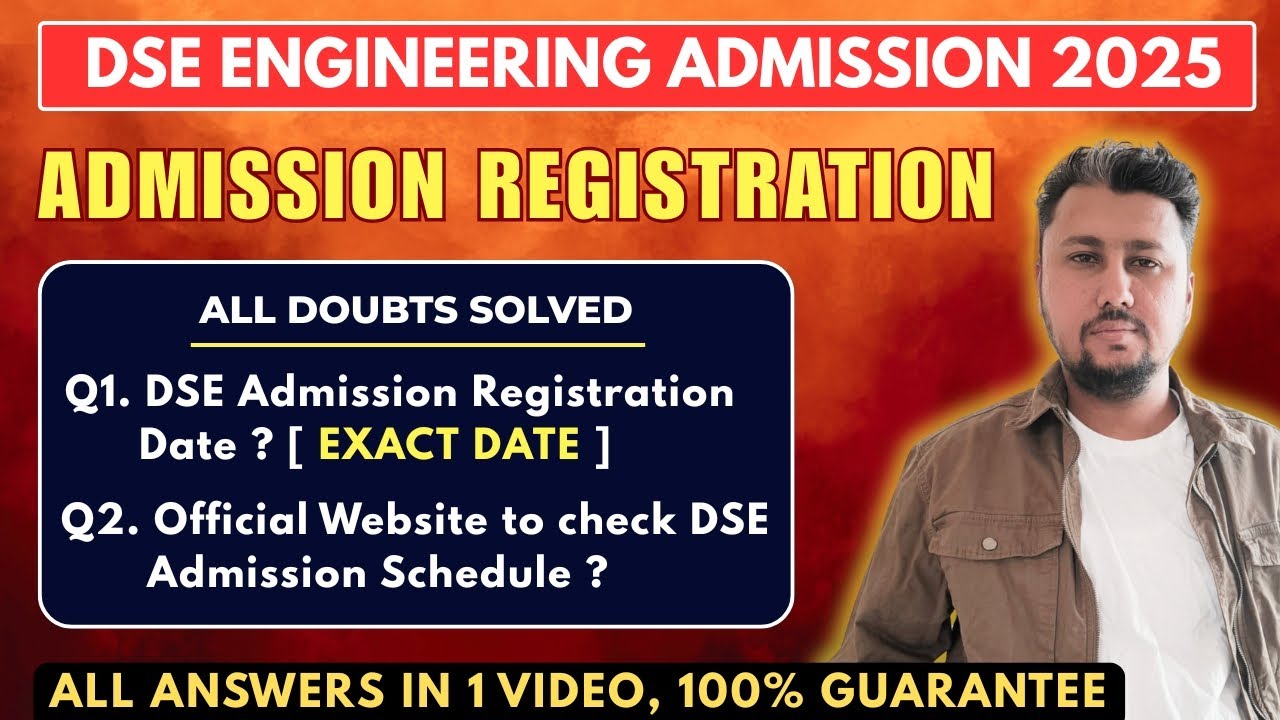 DSE Admission 2025 Registration kab se start hoga ! DSE Schedule | Direct Second Year Engineering