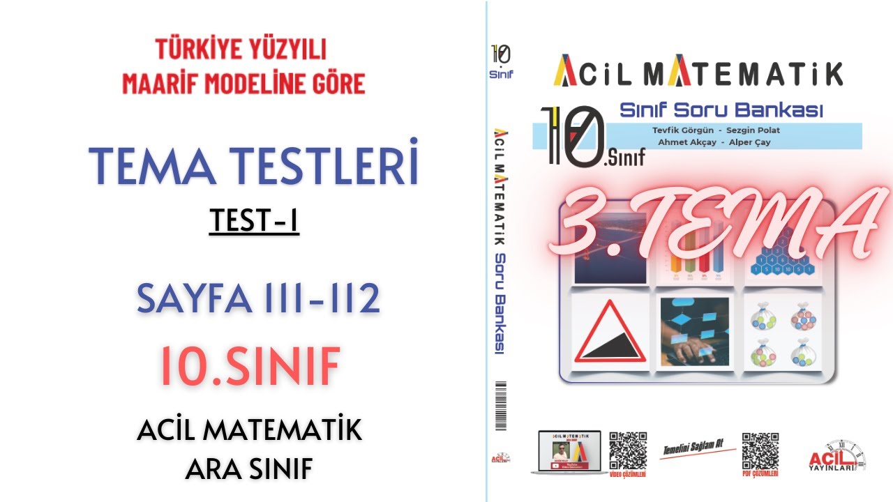 10.Sınıf Soru Bankası 3.TEMA TESTLERİ Test-1 Sayfa 111-112