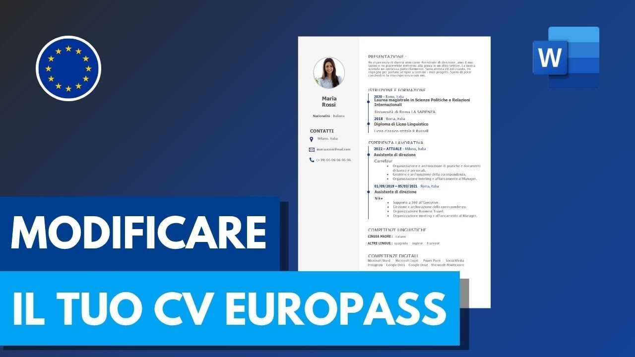 Come Modificare il tuo CV Europass | Guida Completa 2025