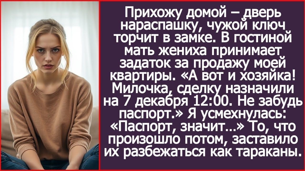 Прихожу домой, а там мать жениха принимает задаток за продажу МОЕЙ квартиры «Сделка 7 декабря!»