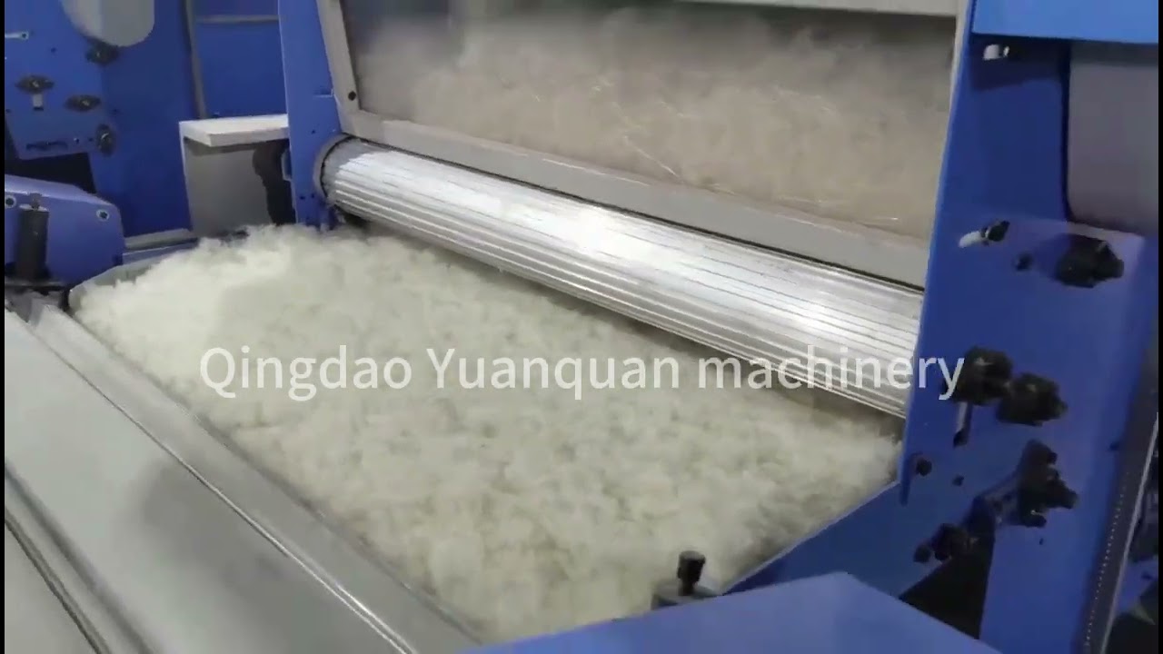 Sheep wool processing production Line Working Video