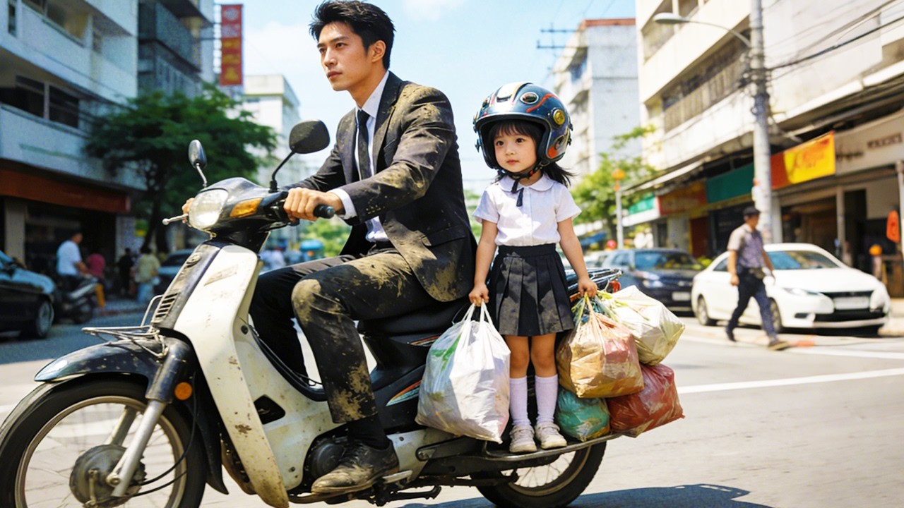 Single dad delivering food to raise his daughter—Secretly the billionaire heir who takes it all back