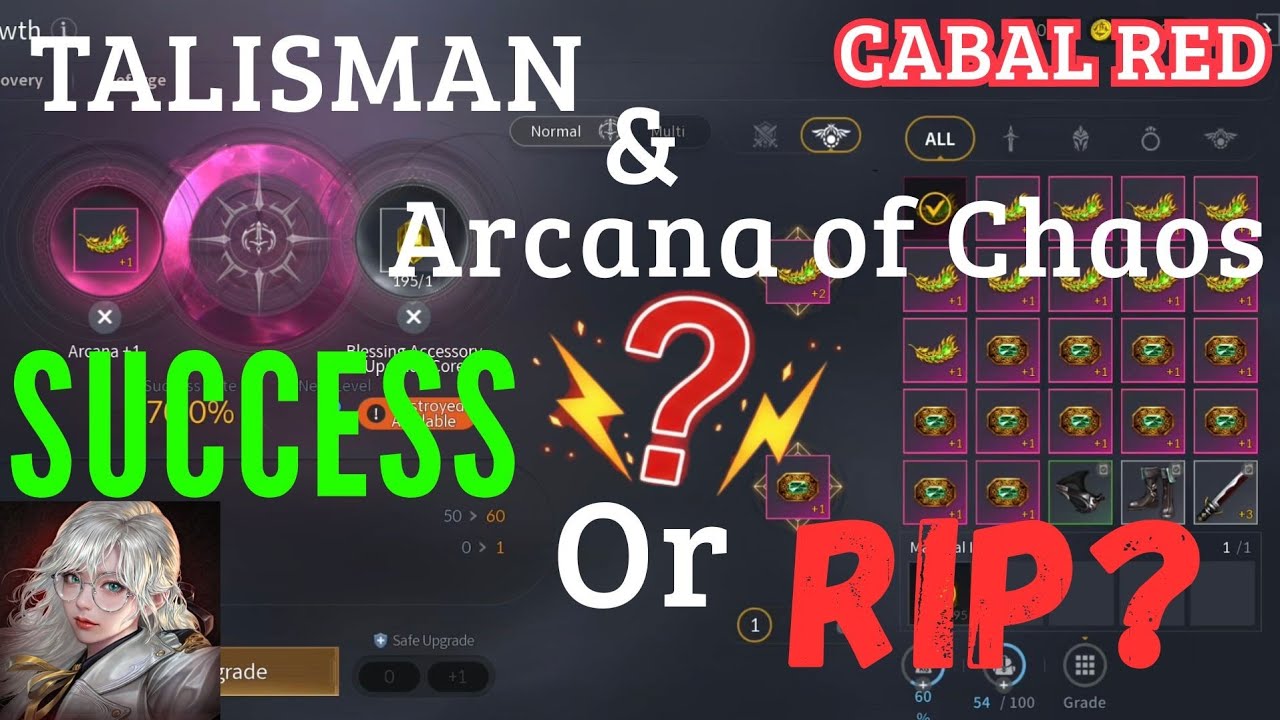 Talisman & Arcana of Chaos Upgrade Test – Success or RIP? | Cabal Red