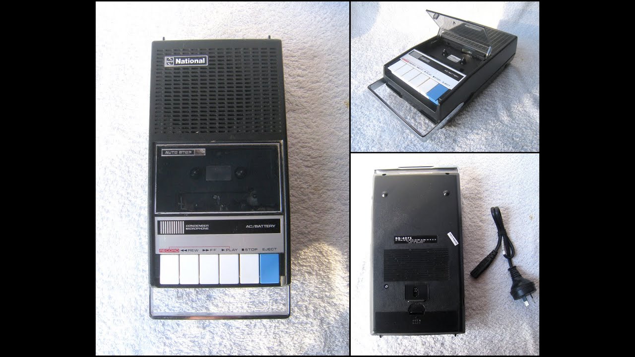 Vintage National RQ-407S Portable Cassette Recorder