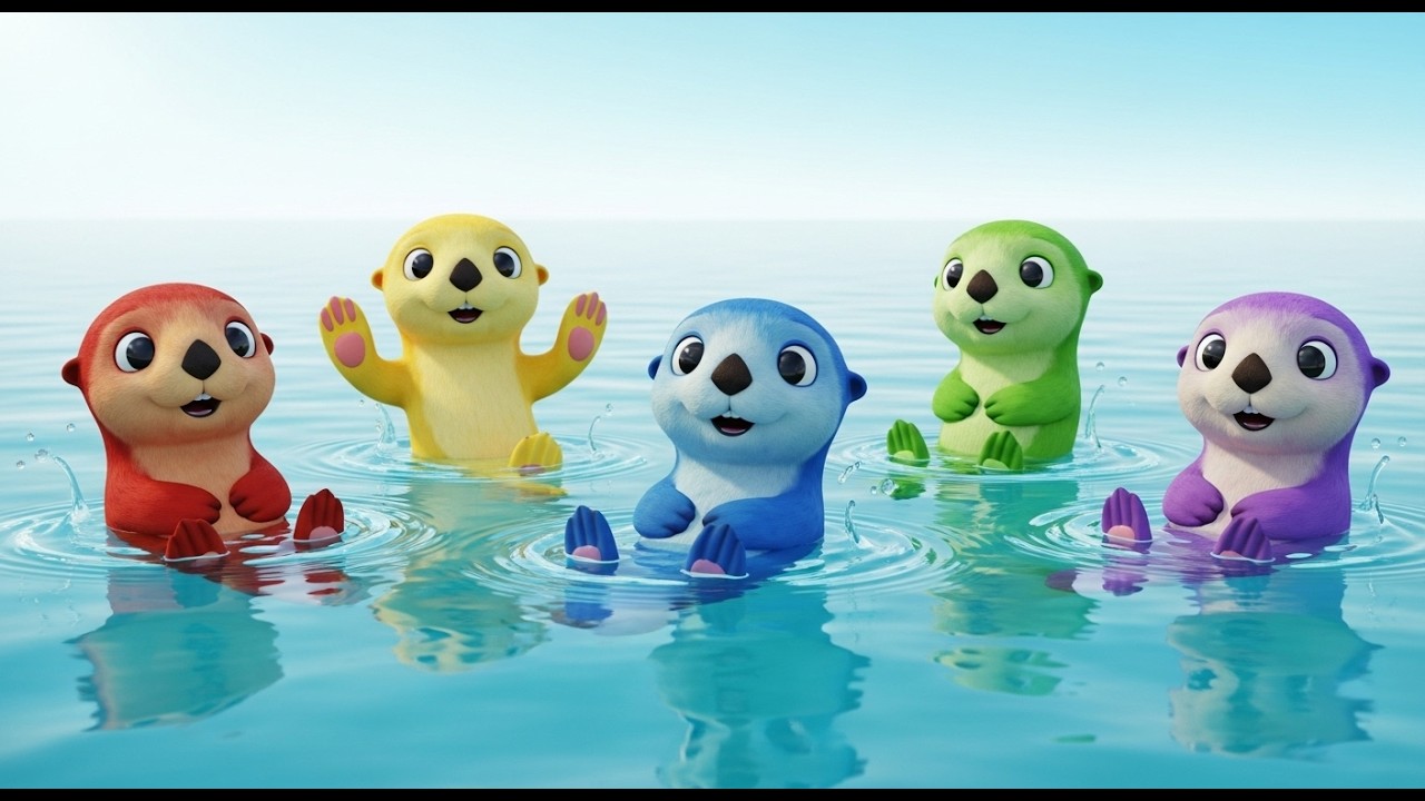 Five Little Sea Otters Paddle Paddle Paddle | Cute Ocean Animals & Kids Songs