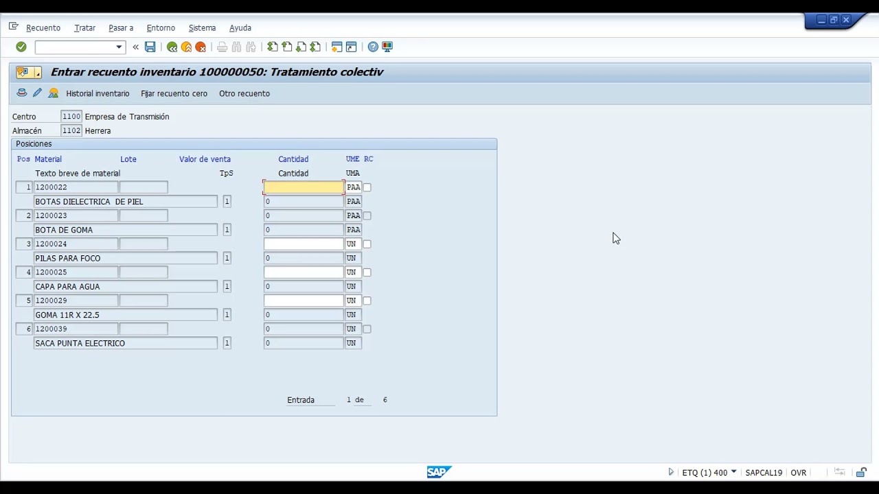 SAP INVENTARIO. REGISTRO DE CANTIDADES CONTADAS FISICAMENTE EN SAP (APRENDE PRACTICAMENTE Y FÁCIL).