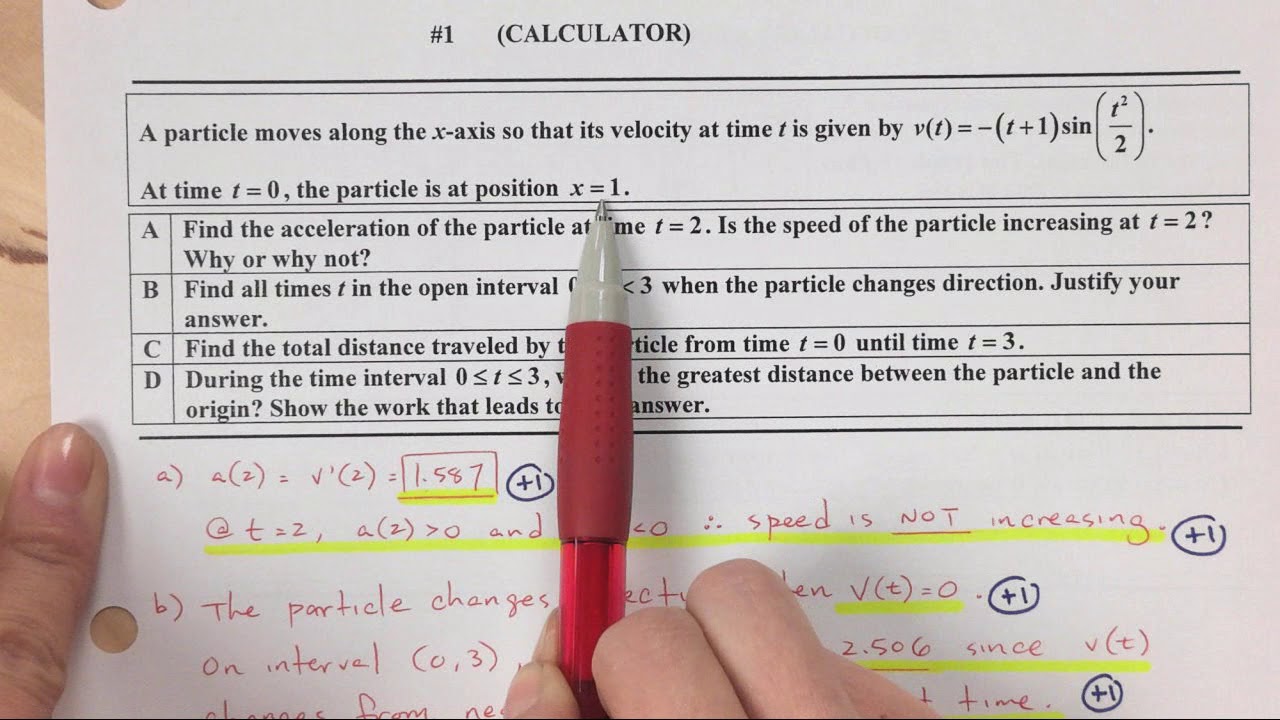 Calculus Free Response - Velocity