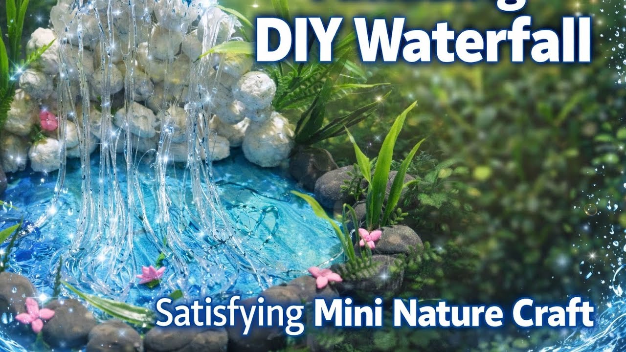 Amazing DIY Mini Waterfall Craft 🌿💧 | Satisfying Nature Craft Idea | Waterfall @nikki art and craft 
