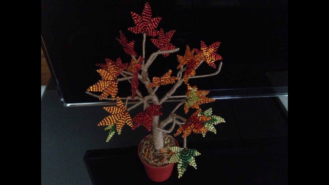 КЛЕН из БИСЕРА. Как собрать дерево из бисера. Beaded maple. БИСЕРОПЛЕТЕНИЕ для НАЧИНАЮЩИХ