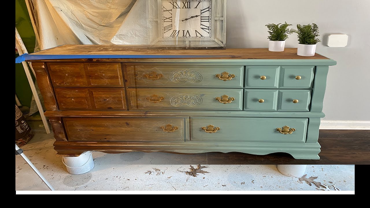 Furniture Flip Highland Blue Milk Paint | Furniture Makeover | Stain Furniture