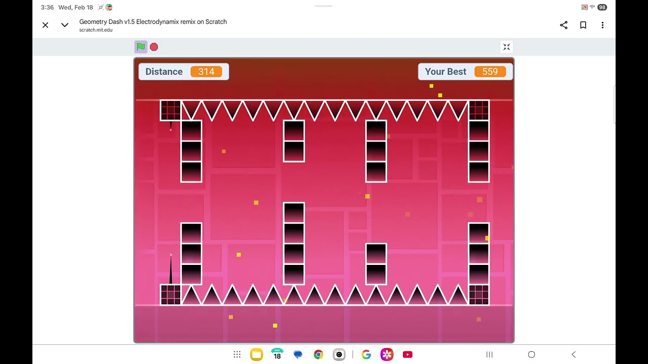 Geometry dash Electrodynamix but random level Almost beat it!