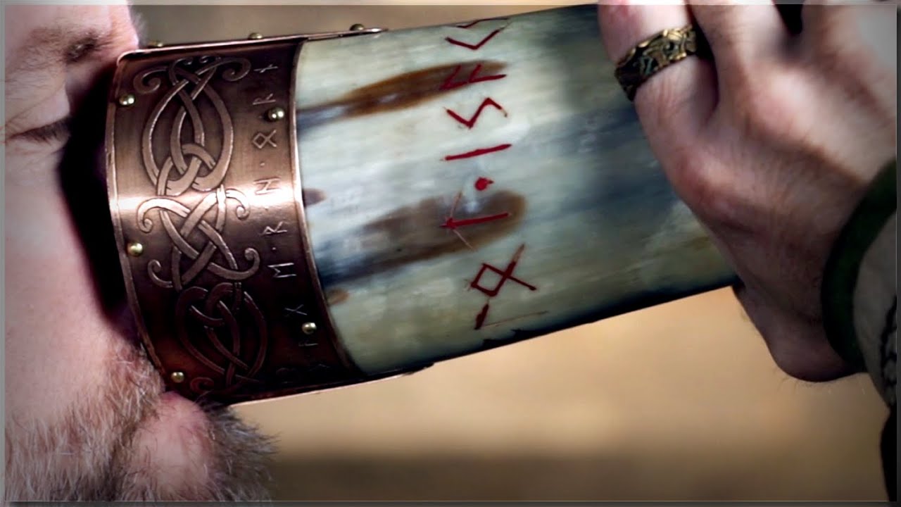 Decorating a Viking Drinking Horn with Etched Bronze Plates