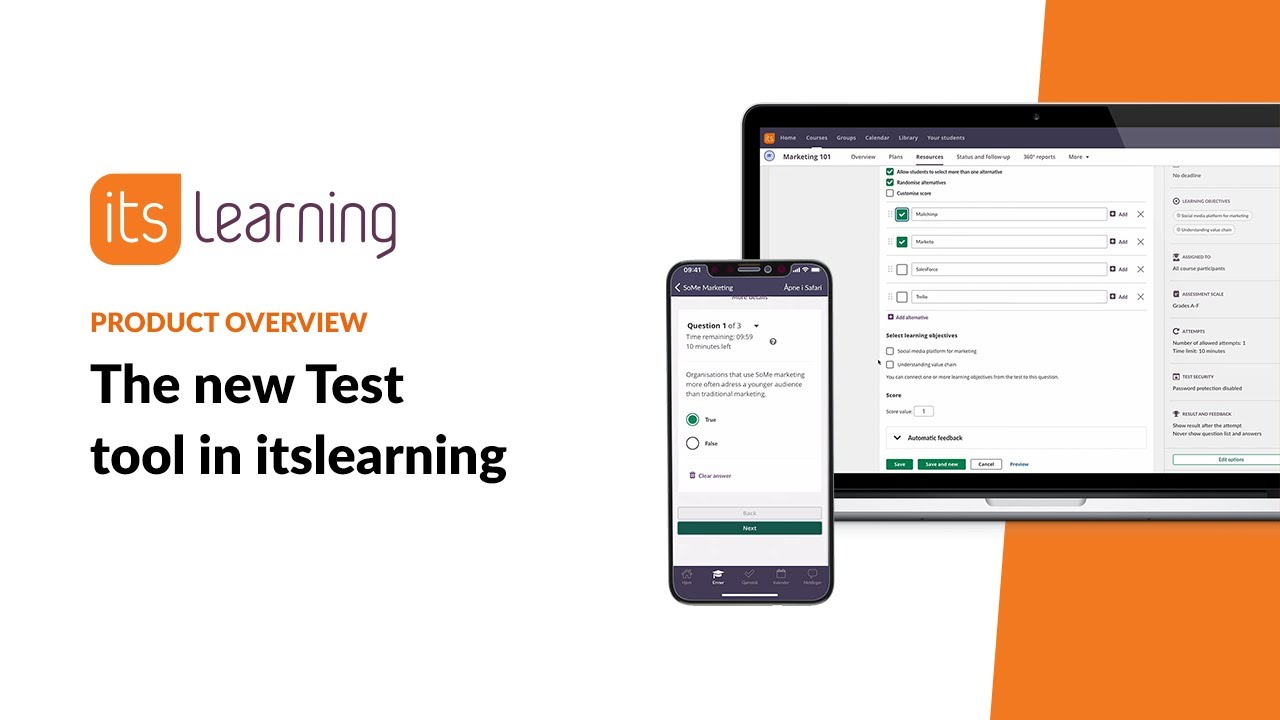 Product overview: The new Test tool in itslearning