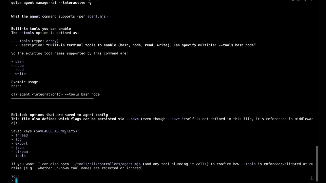 Create and use qelos agents from CLI