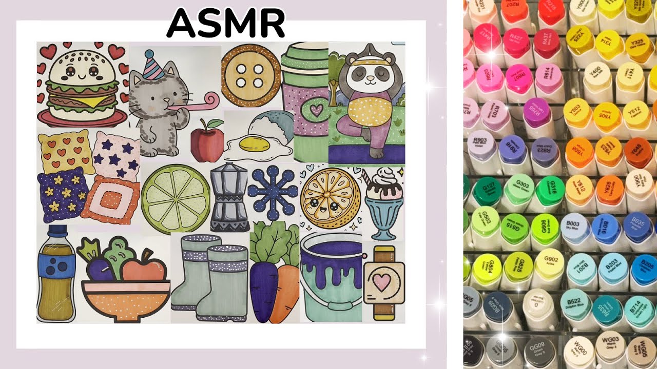 Satisfying January Coloring Moments ASMR Marker Sounds for Stress Relief Compilation