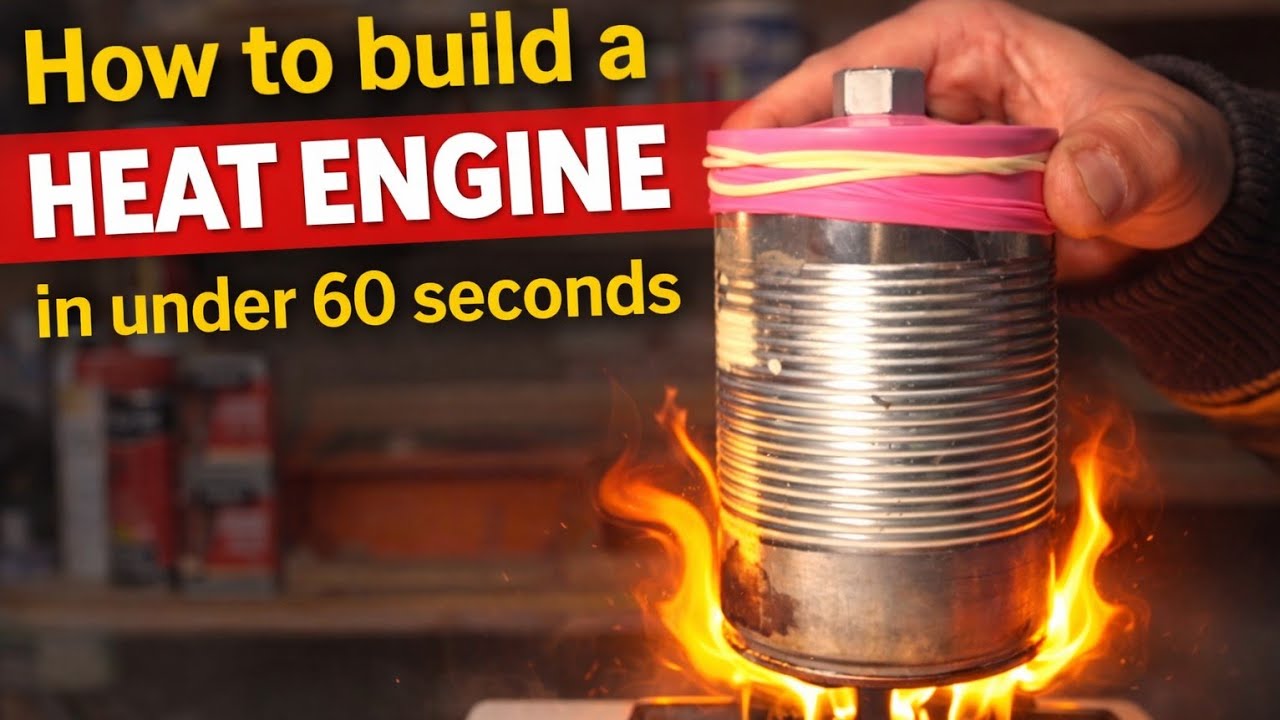 Moteur Stirling en 60 secondes. (Métronome résonnant)