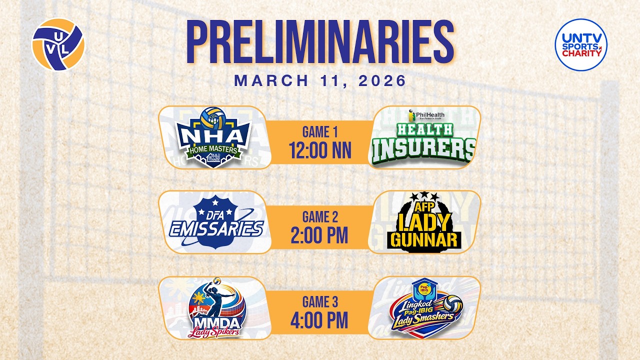 PRELIMS: UNTV Volleyball League Season 4 at Paco Arena, Manila | March 11, 2026