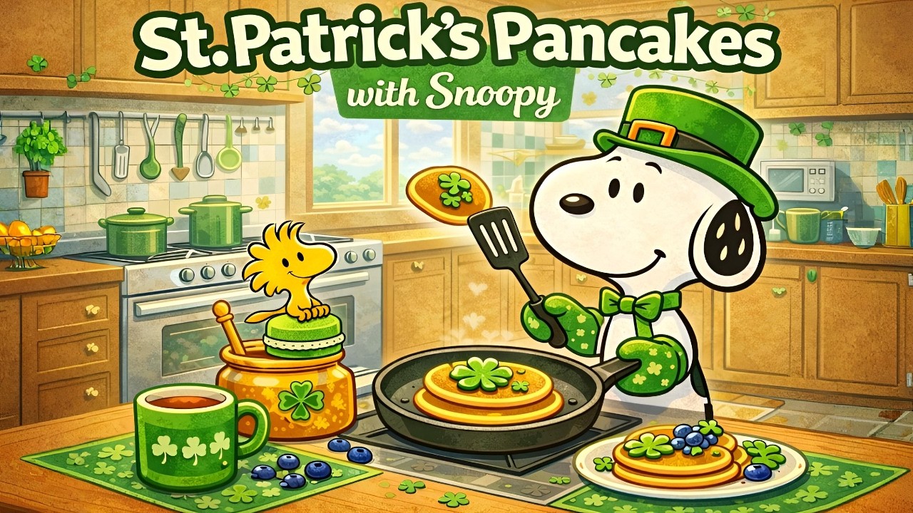 St. Patrick&rsquo;s Day Jazz Pancake with Snoopy ☘️ Relaxing Cafe Music for Study, Work and Lucky Mood