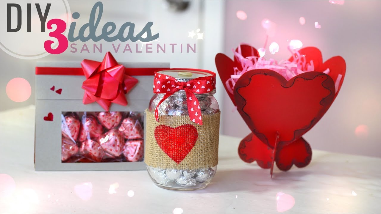 DIY 3 IDEAS PARA SAN VALENTIN, MANUALIDADES DIA DEL AMOR Y LA AMISTAD, DIY 14 DE FEBRERO