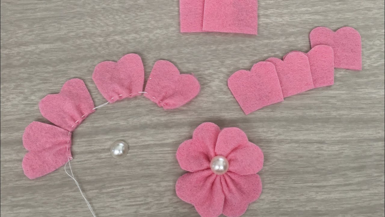 flor de fieltro trébol 4 hojas