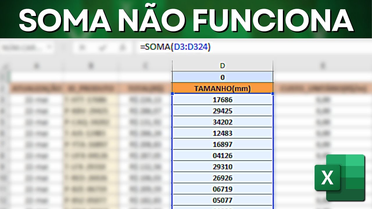 Função SOMA Não Funciona no Excel e Como Usar Função Direita para Extrair Texto de Célula