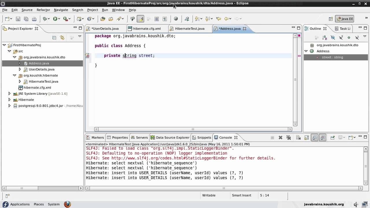 Hibernate Tutorial 08 - Value Types and Embedding Objects