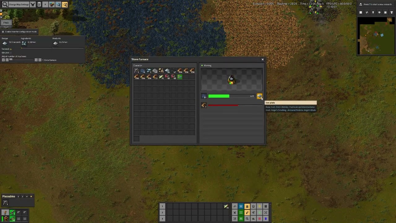 AngelsBobs modpack. Some QoL mods, some easy mods, no biters, no cliffs, just automatization! No cam