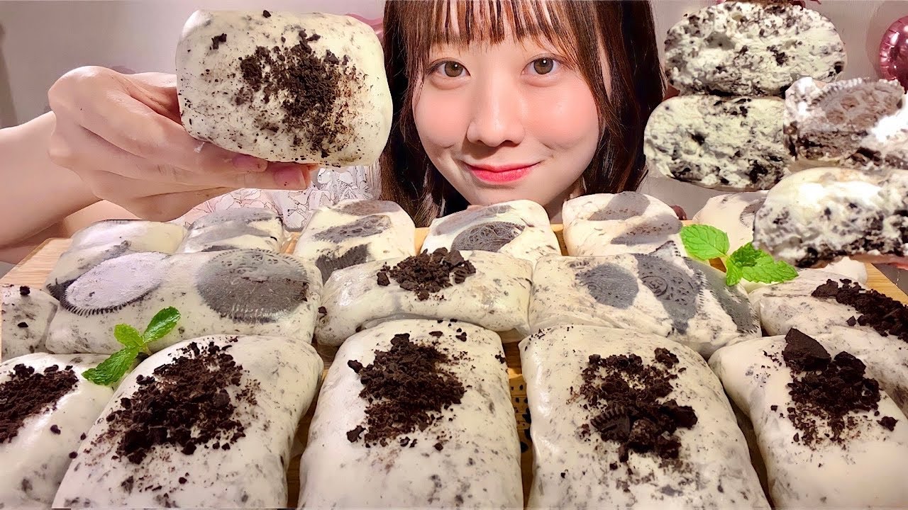 ASMR орео крем моти【русские субтитры】【Mukbang/ Eating Sounds】
