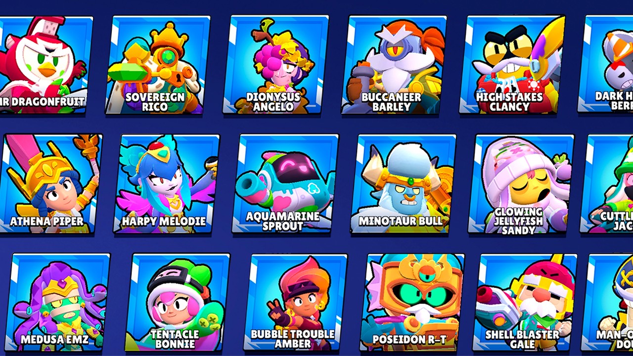 ALL 636 SKINS in Brawl Stars With New Backgrounds | #ClassicBrawl Update