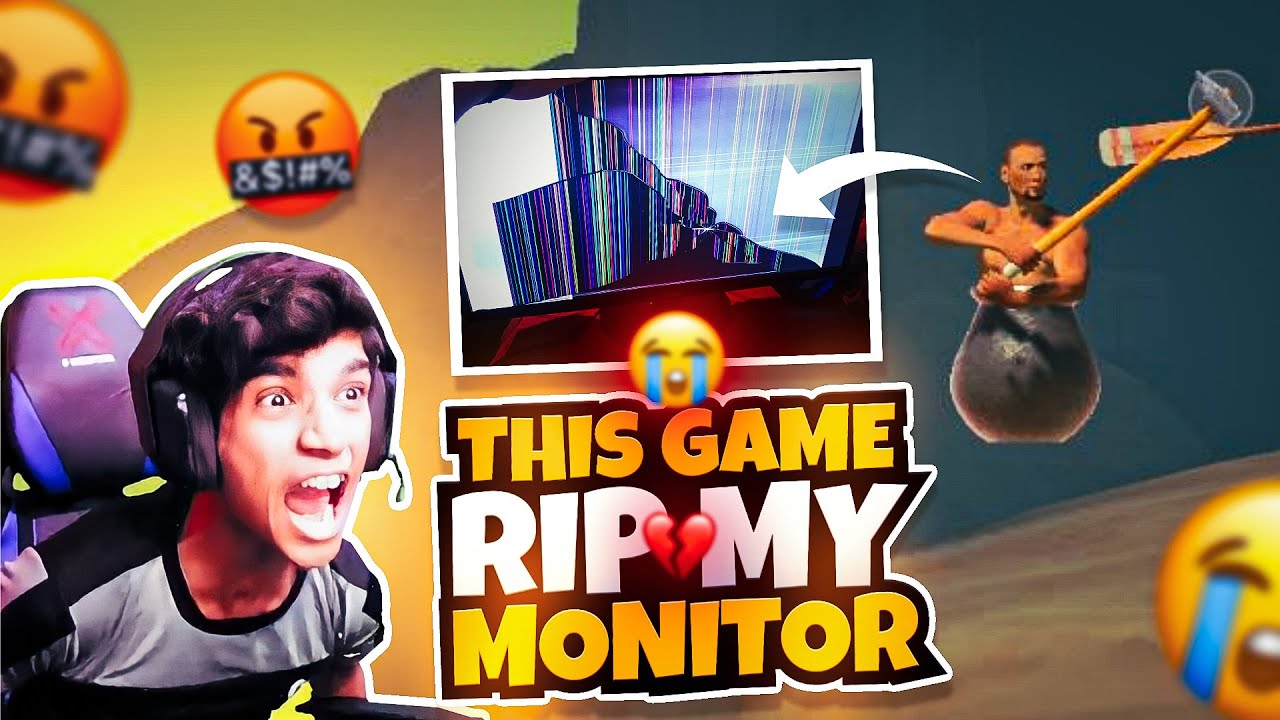 🤬😭I BROKE MY MONITOR😪 BAD GAME EVER GONE WRONG😾( Getting Over It ) in Telugu| Dhanush FF Gamer |
