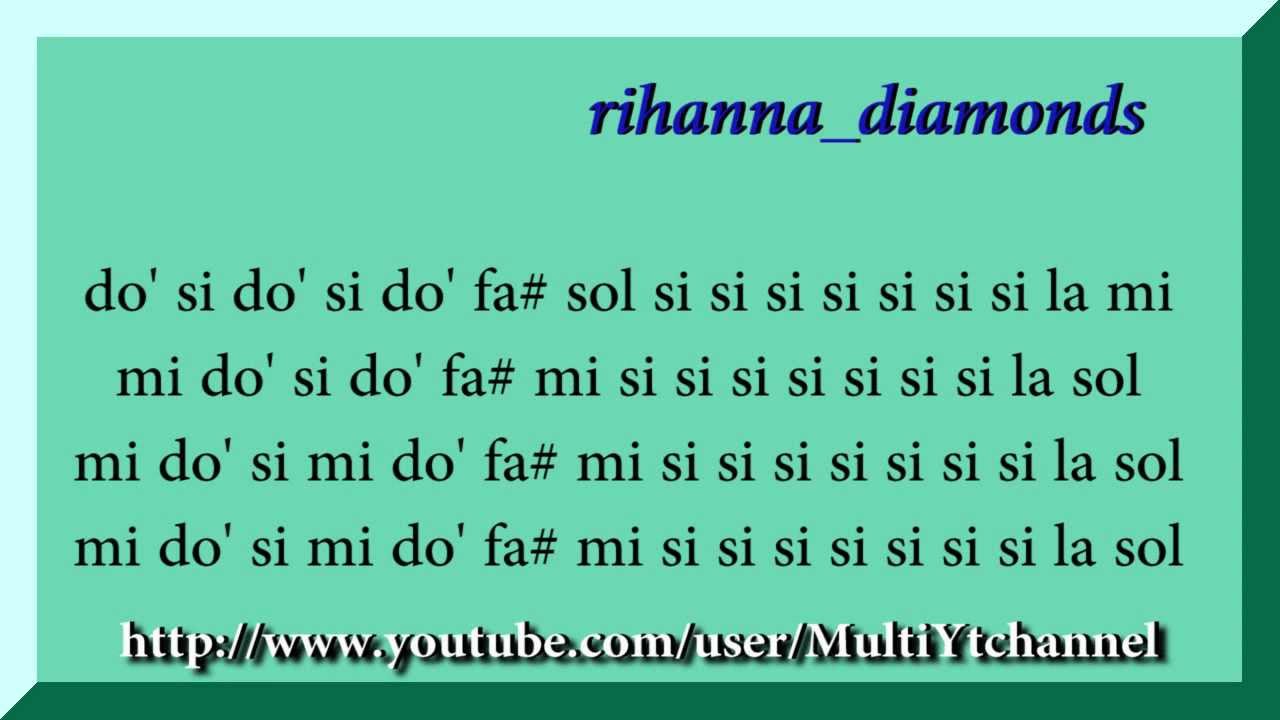 Rihanna diamonds (full) - Flauta dulce notas - Partitura - Recorder - Score