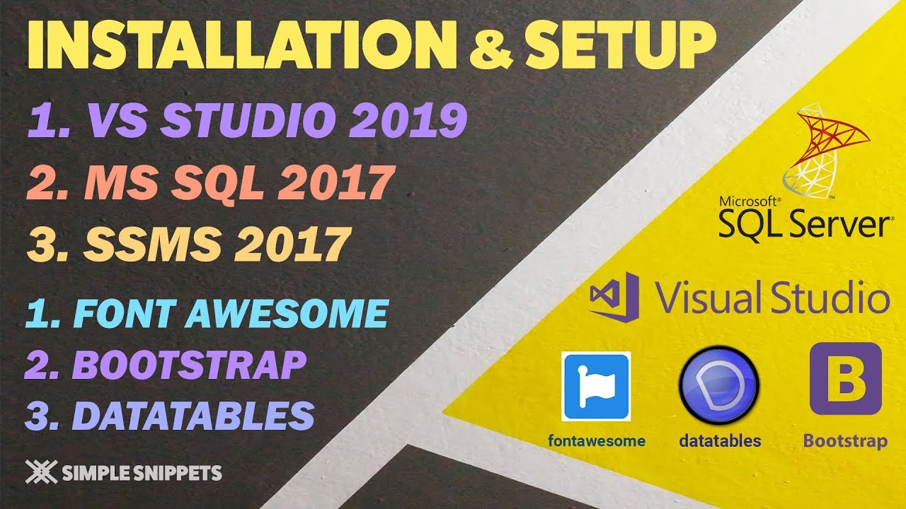 Установка Visual Studio 2019 и MS SQL Express 2017 | Настройка Bootstrap, Fontawesome и Datatables