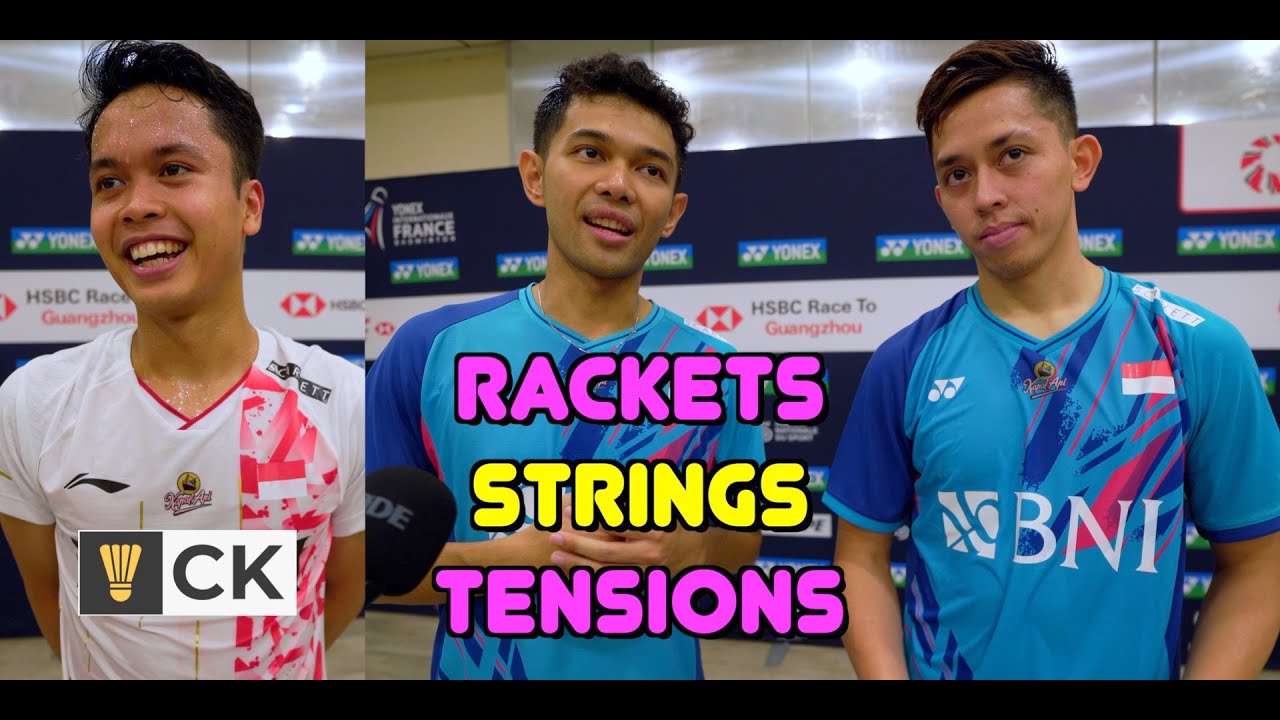 Team Indonesia Pro Badminton Players Racket Strings and Tensions Fajar Alfian Rian Adrianto