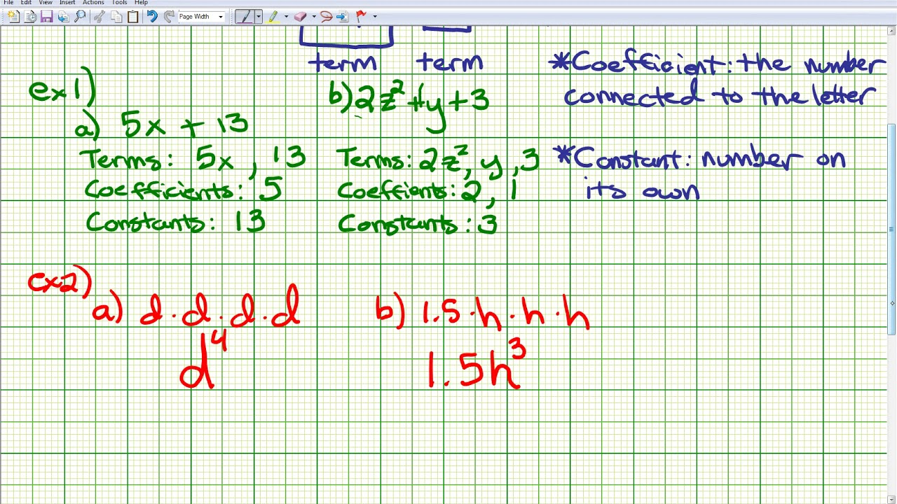 Chapter 3 Lesson 1 Algebraic Expressions