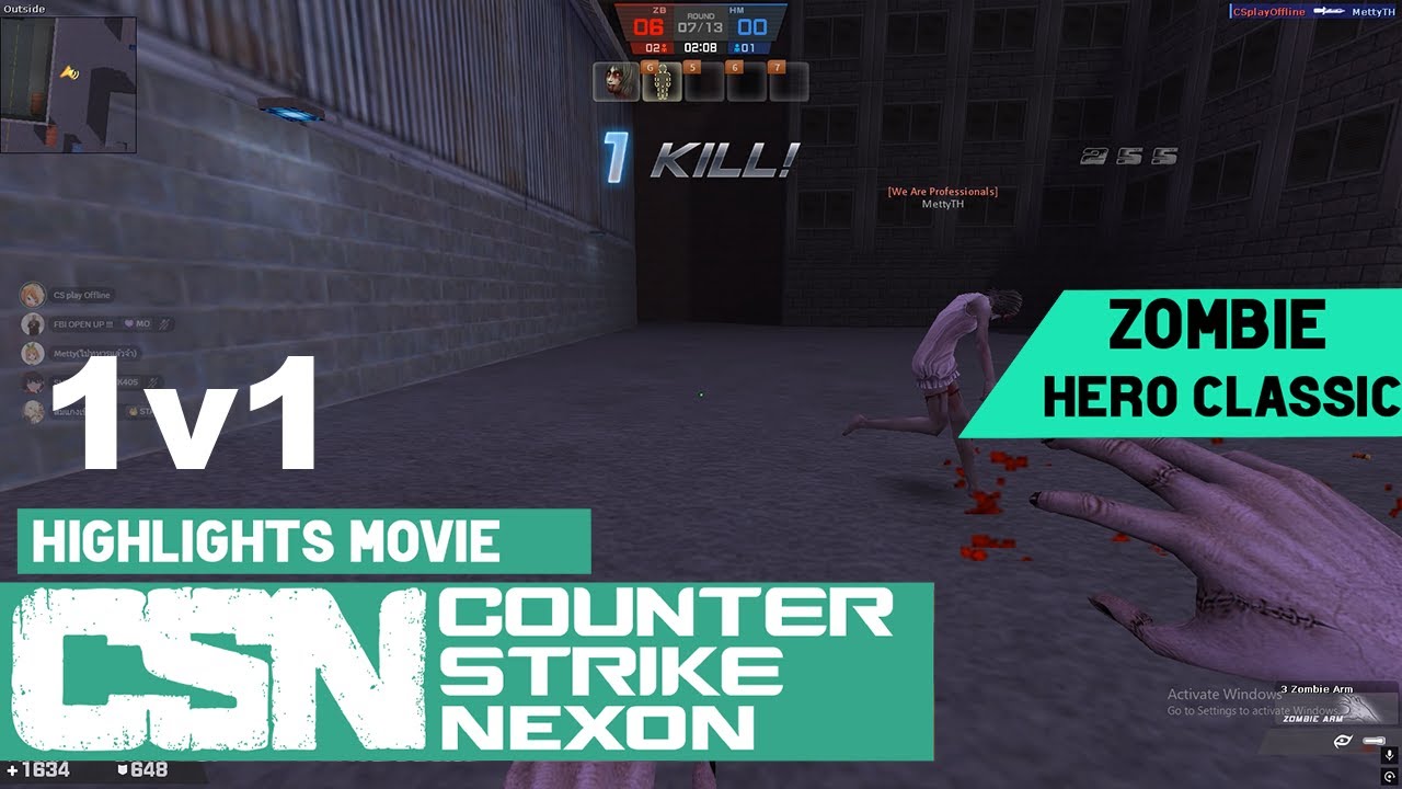 Counter-Strike Nexon Studio CSNS Zombie Hero Classic  /1v1 /Highlights Movie #25