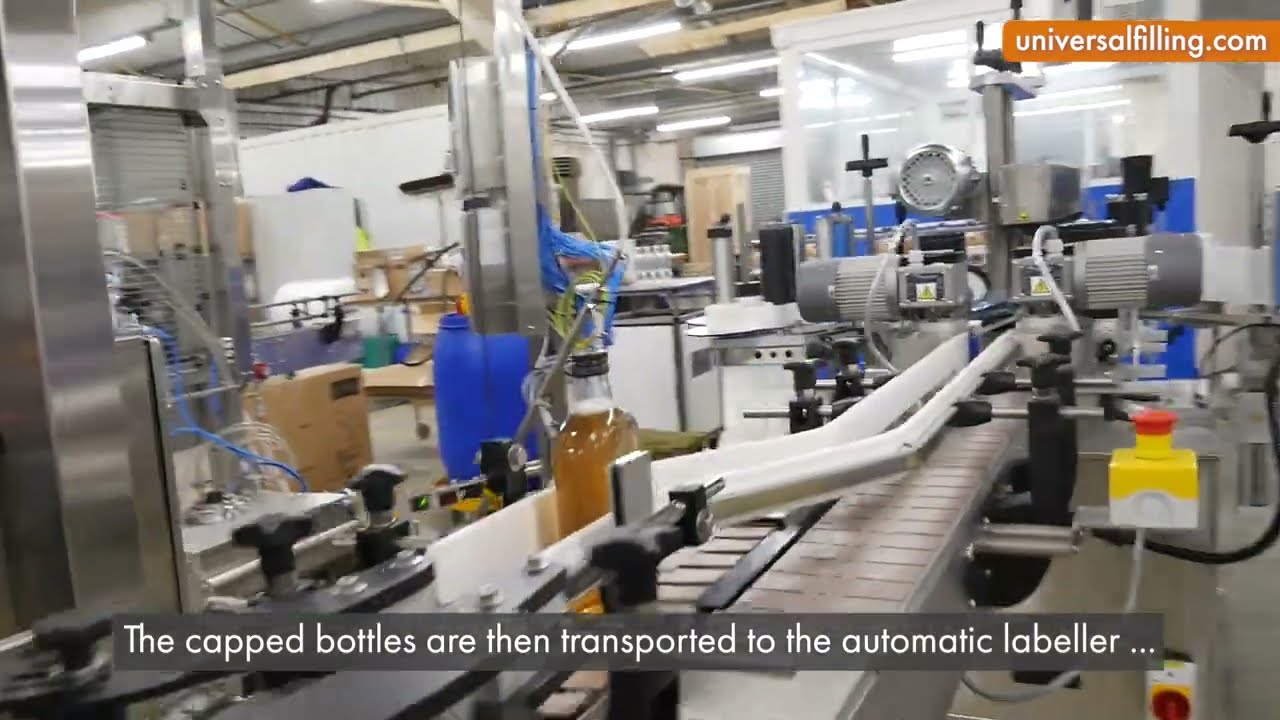 Automatic Bottling Line - Filling, Capping & Labelling - Universal Filling Machine Company
