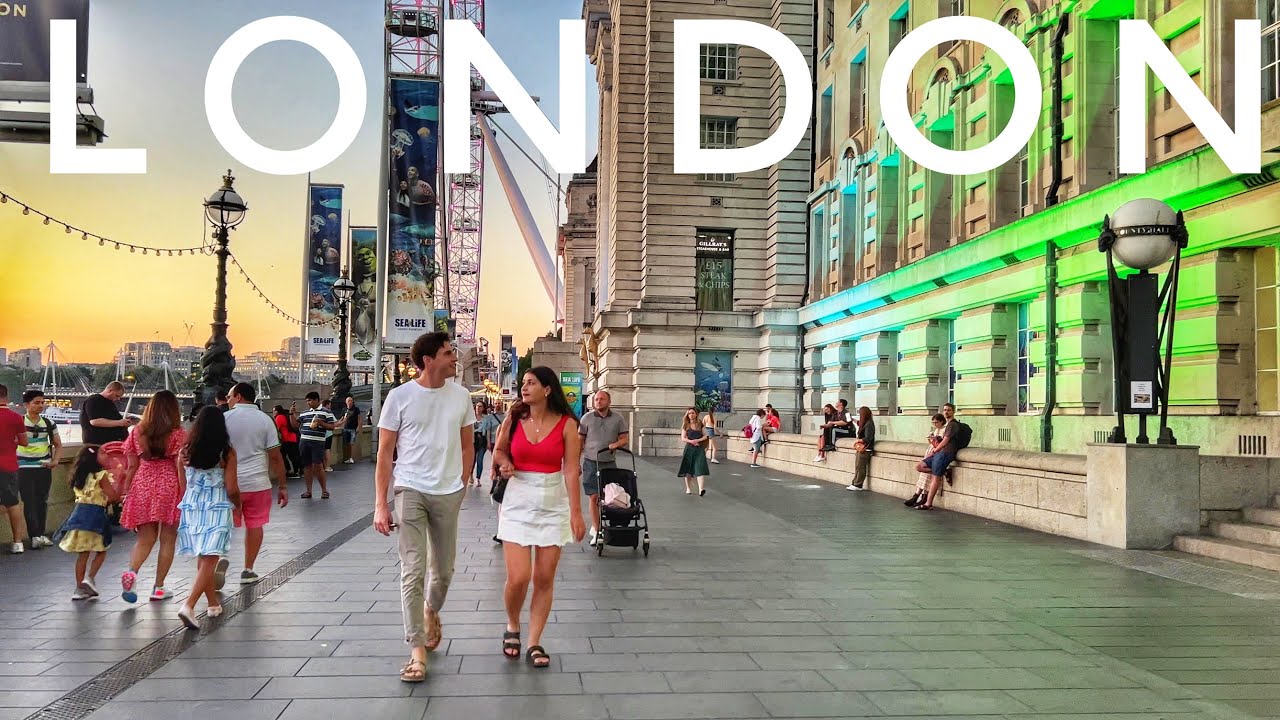Beautiful London Summer Sunset Walk | 27° C | Walking London Big Ben, River Thames, London Eye