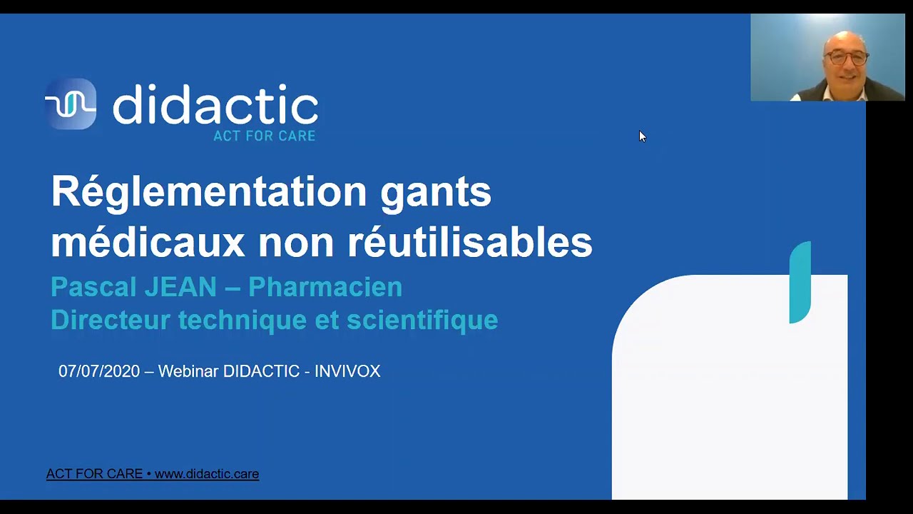 Webinar - Réglementation des gants médicaux non réutilisables