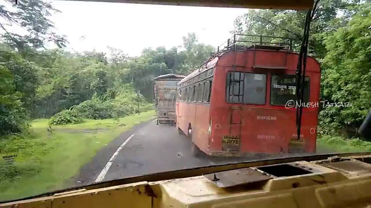 GREEN PARADISE - Konkan in Monsoon | MSRTC BUS Cabin Ride on Mumbai Goa Highway