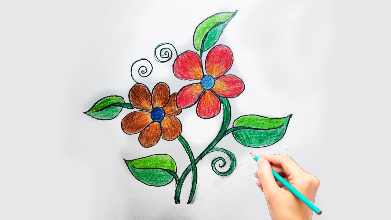 How to Draw beautiful Flower | Colour Pencil || ART