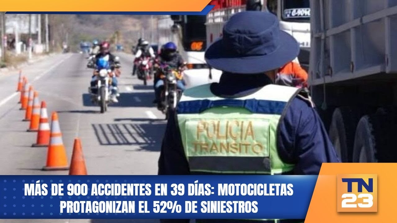 Más de 900 accidentes en 39 días: Motocicletas protagonizan el 52% de siniestros