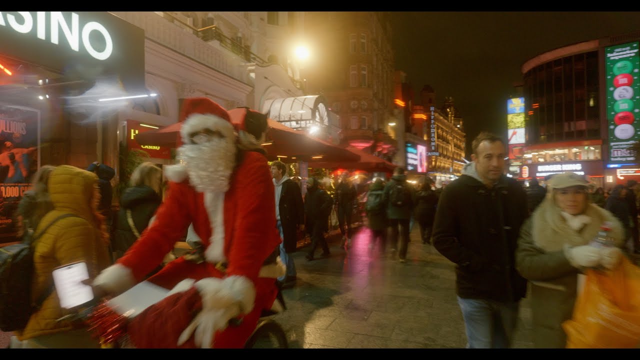 London Evening Walk  | Cinematic 4K Christmas Atmosphere in Central London