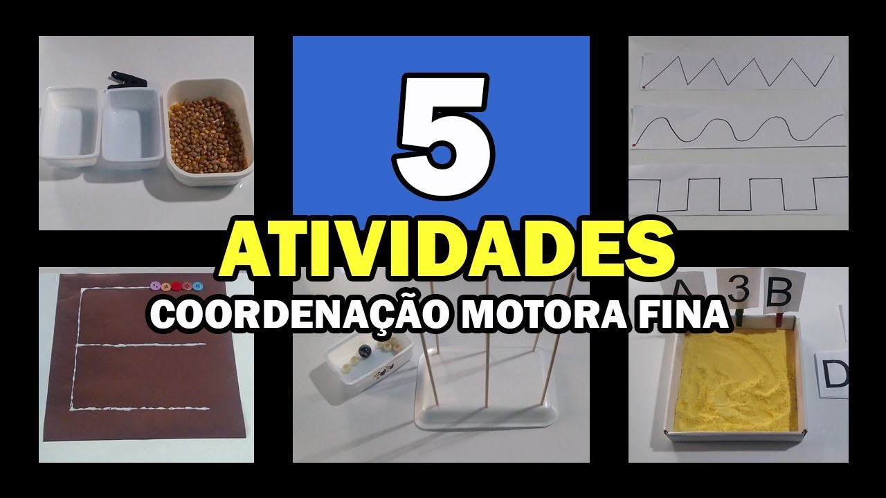COORDENAÇÃO MOTORA FINA:  5  IDEIAS DE ATIVIDADES  PARA FAZER EM CASA.😉