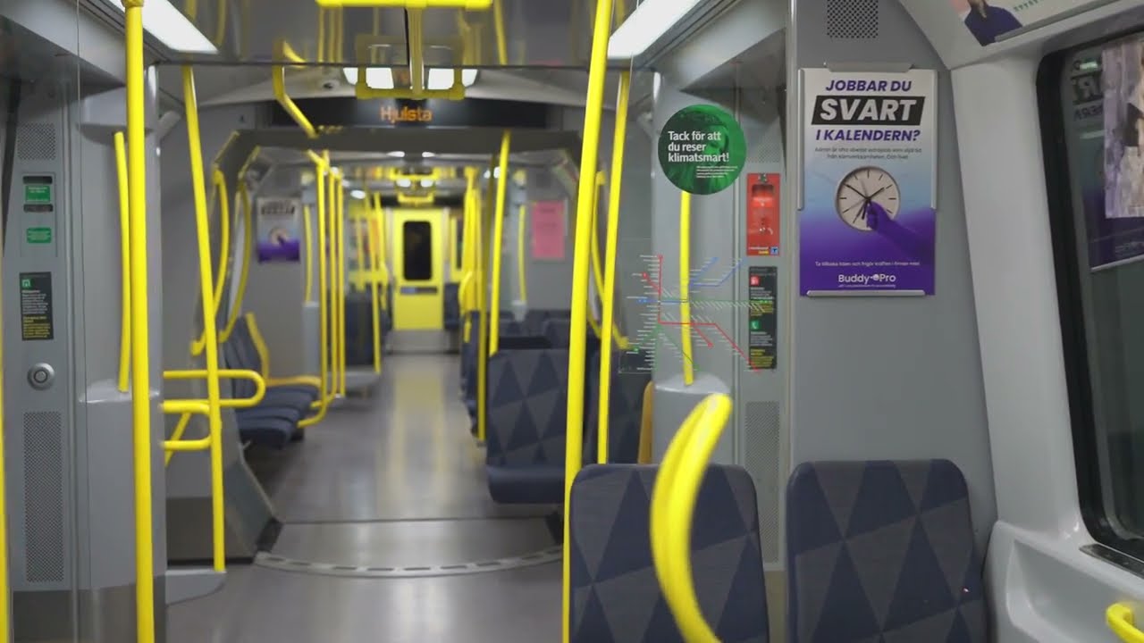 Sweden, Stockholm, subway ride from Hjulsta to T-Centralen