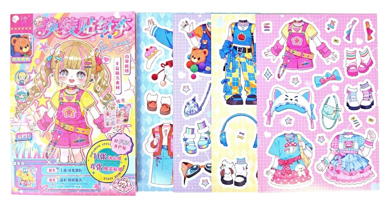 [Sticker ASMR] Dress-Up Cute Girls Stickers 👒 귀여운 소녀를 스티커로 꾸미기┃Paper DIY