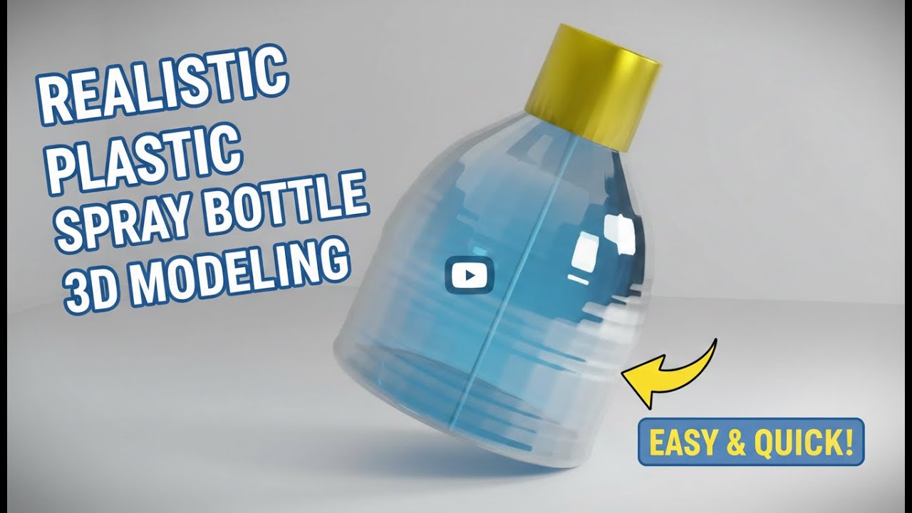 Realistic Plastic Spray Bottle 3D Modeling | Product Mockup in Blender