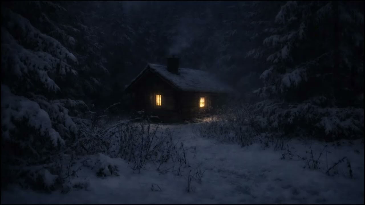 Snowy Cabin at Night ❄️ Deep Dark Ambient Music for Sleep | Winter Night | Lula’s Night