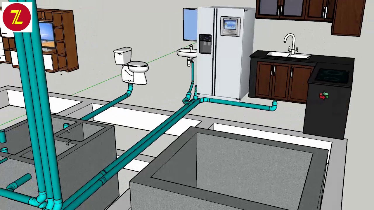 HƯỚNG DẪN HỆ THỐNG THOÁT NƯỚC NHÀ 3 TẦNG, 3 WC