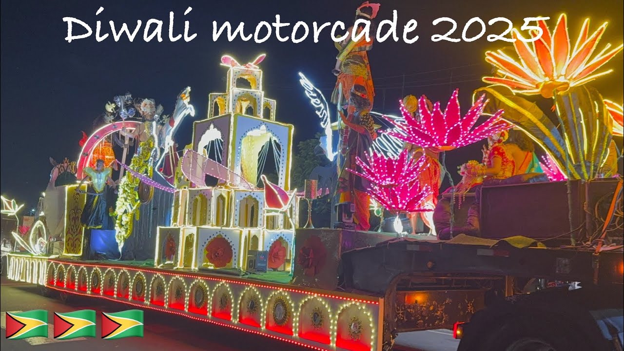 🇬🇾Guyana Biggest Diwali Motorcade/Parade.My first time ever seeing it #subscribe #fyp 