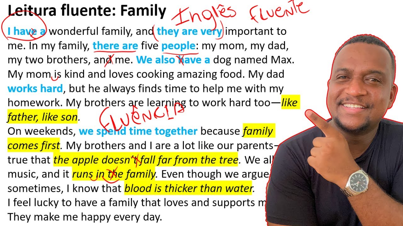 Pratique Inglês com Leitura Guiada: Tema Família (Texto + Áudio)